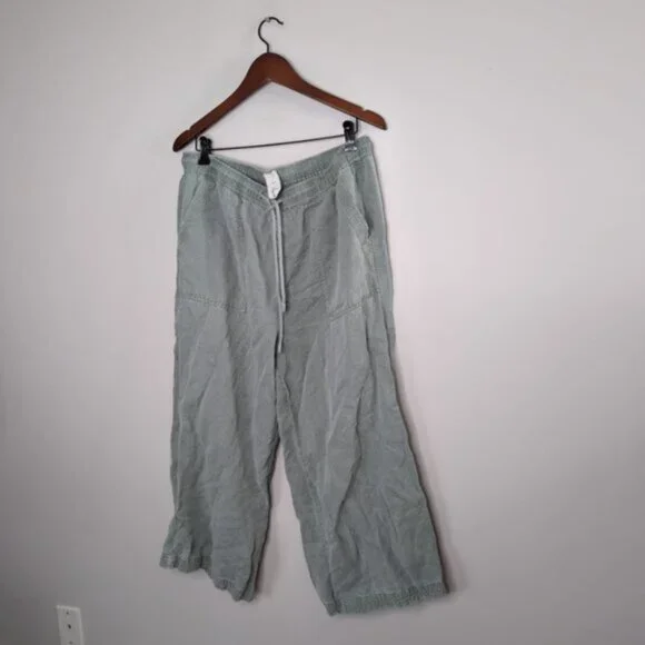 Joie Linen Lyocell Wide Leg Cargo Coastal Relaxed Lightweight Stretch Pants XL - Picture 2 of 9